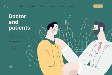 Doktor ve hastalar - Sağlık sigortası şablonu