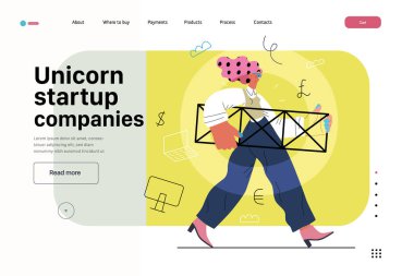 Başlangıç illüstrasyonu, web sitesi iniş şablonu. Yeni iş kurma kavramı