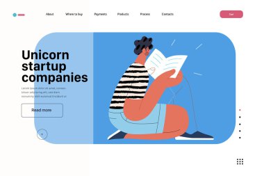 Başlangıç illüstrasyonu, web sitesi iniş şablonu. Yeni iş kurma kavramı