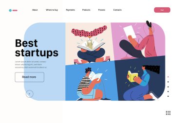 Başlangıç illüstrasyonu, web sitesi iniş şablonu. Yeni iş kurma kavramı