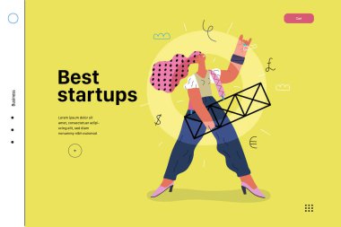 Başlangıç illüstrasyonu, web sitesi iniş şablonu. Yeni iş kurma kavramı