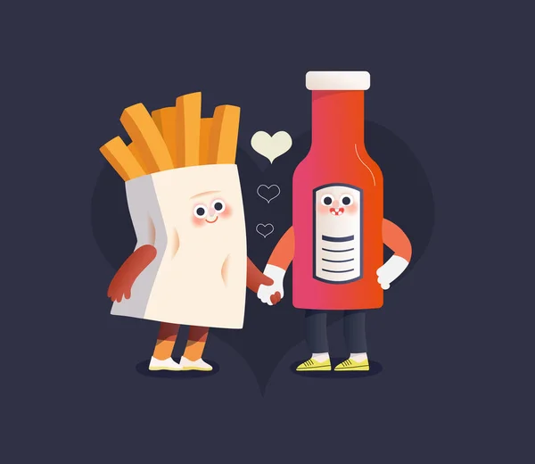 Perfect couple - flat vector illustration of perfect match — Stock vektor