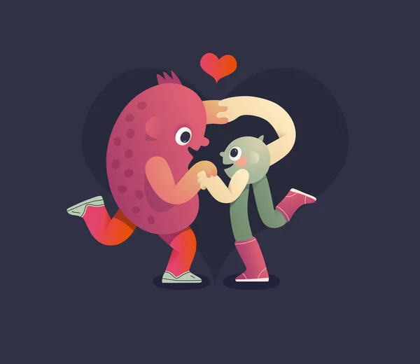 Perfect couple - flat vector illustration of perfect match — Stock vektor