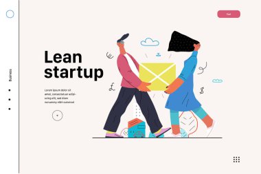 Başlangıç illüstrasyonu, web sitesi iniş şablonu. Yeni iş kurma kavramı