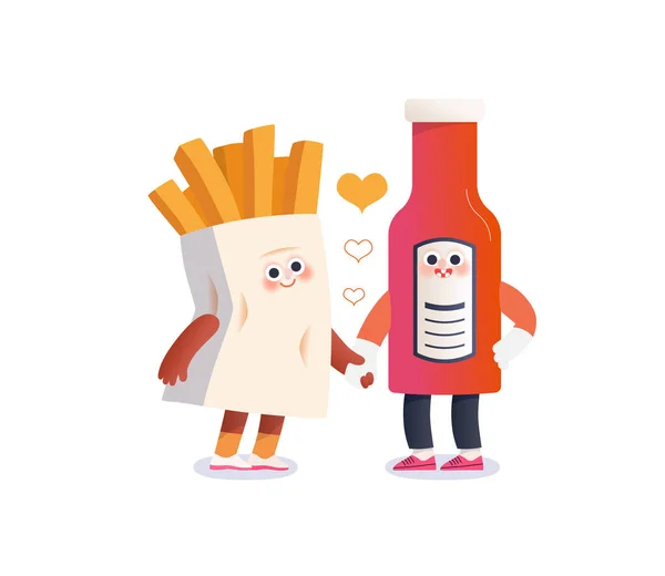 Perfect couple - flat vector illustration of perfect match — Stock vektor