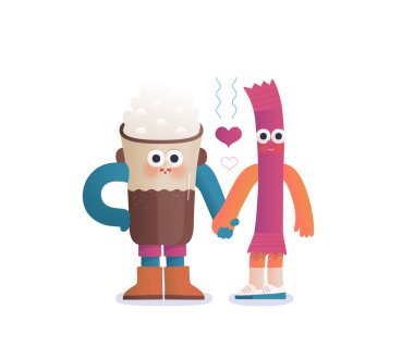 Mükemmel çift - mükemmel eşleşmenin düz vektör çizimi