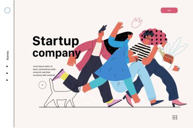 Startup illustration, website landing template. Concept of building new business clipart