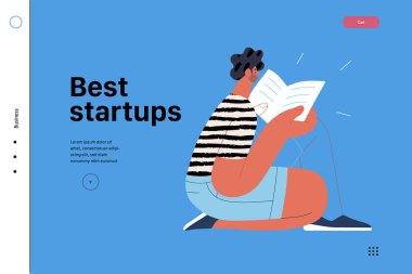 Başlangıç illüstrasyonu, web sitesi iniş şablonu. Yeni iş kurma kavramı