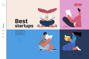 Başlangıç illüstrasyonu, web sitesi iniş şablonu. Yeni iş kurma kavramı