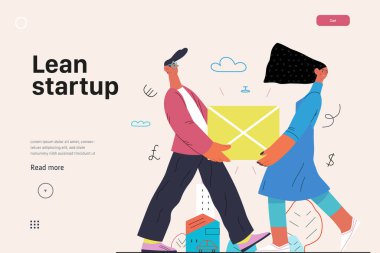 Başlangıç illüstrasyonu, web sitesi iniş şablonu. Yeni iş kurma kavramı