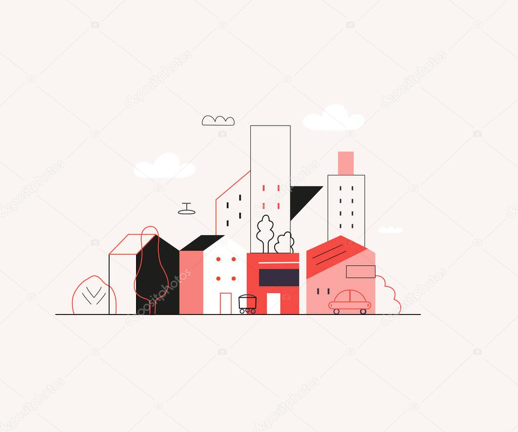 Startup illustration. Concept of building new business