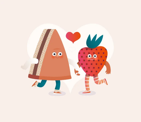 Perfect couple - flat vector illustration of perfect match — 图库矢量图片