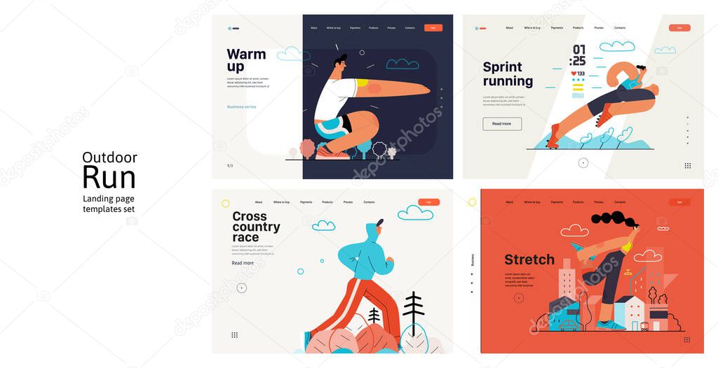 Runners - a set of website templates of running and exercising outside people
