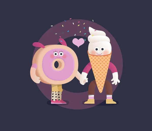Perfect couple - flat vector illustration of perfect match — Stock vektor