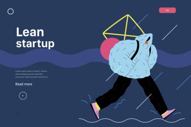 Başlangıç illüstrasyonu, web sitesi iniş şablonu. Yeni iş kurma kavramı