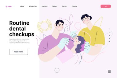 Rutin diş kontrolleri - sağlık sigortası web şablonu