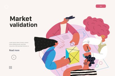 Başlangıç illüstrasyonu, web sitesi iniş şablonu. Yeni iş kurma kavramı