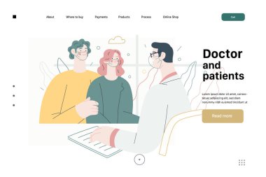 Doktor ve hastalar - Sağlık sigortası şablonu