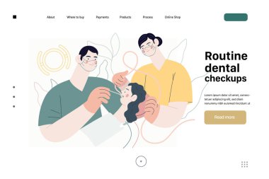 Rutin diş kontrolleri - sağlık sigortası web şablonu