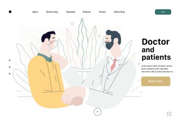 Doktor ve hastalar - Sağlık sigortası şablonu