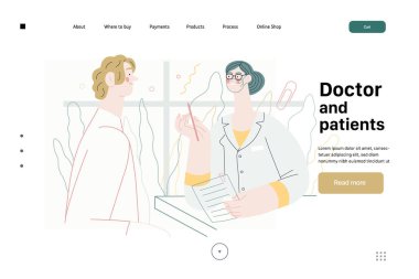 Doktor ve hastalar - Sağlık sigortası şablonu