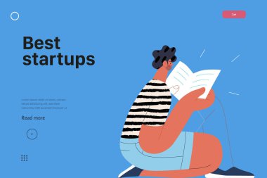 Başlangıç illüstrasyonu, web sitesi iniş şablonu. Yeni iş kurma kavramı