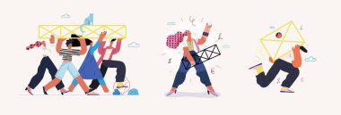 Başlangıç illüstrasyonları seti. Yeni iş kurma kavramı