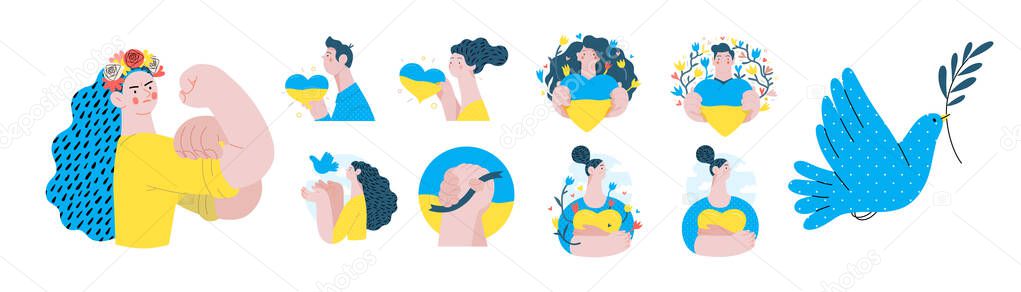 War and peace flat vector illustration. Creative poster