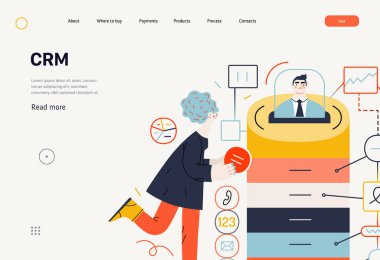 Teknoloji Memphis illüstrasyonu. Yaratıcı iniş web sayfası şablonu