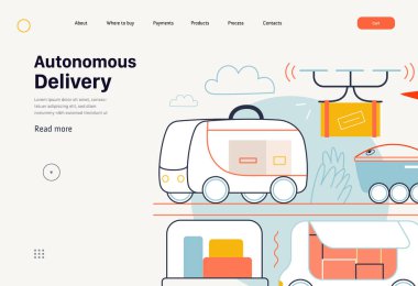 Teknoloji Memphis illüstrasyonu. Yaratıcı iniş web sayfası şablonu