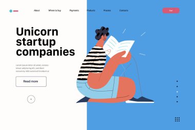 Başlangıç illüstrasyonu, web sitesi iniş şablonu. Yeni iş kurma kavramı