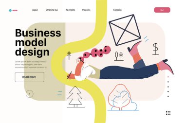 Başlangıç illüstrasyonu, web sitesi iniş şablonu. Yeni iş kurma kavramı