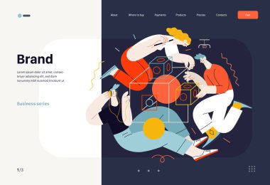 Teknoloji Memphis illüstrasyonu. Yaratıcı iniş web sayfası şablonu