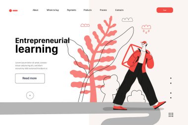 Başlangıç illüstrasyonu, web sitesi iniş şablonu. Yeni iş kurma kavramı