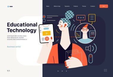 Teknoloji Memphis illüstrasyonu. Yaratıcı iniş web sayfası şablonu
