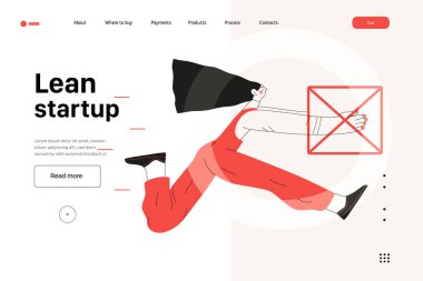 Başlangıç illüstrasyonu, web sitesi iniş şablonu. Yeni iş kurma kavramı