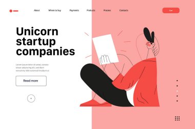 Başlangıç illüstrasyonu, web sitesi iniş şablonu. Yeni iş kurma kavramı