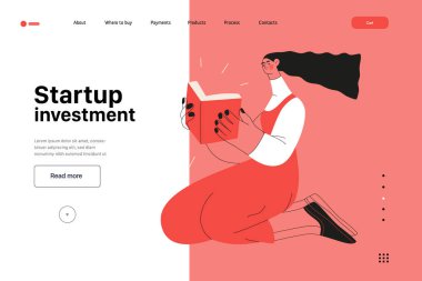 Başlangıç illüstrasyonu, web sitesi iniş şablonu. Yeni iş kurma kavramı