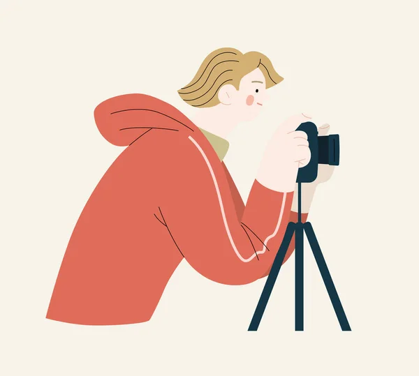 People portraits - Taking photos people — Stock Vector