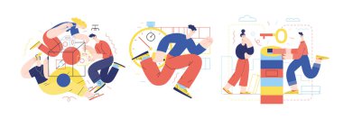 Teknoloji Memphis illüstrasyonu. Yaratıcı iniş sayfası illüstrasyonu