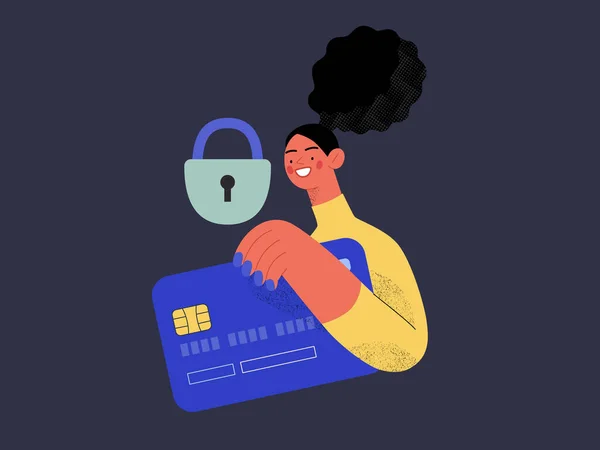 Safe Payment Online Shopping Electronic Commerce Series Modern Flat Vector — Stok Vektör