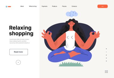 Nilüfer poziyonunda meditasyon yapan bir kadının modern düz vektör tasviri. Terfi, indirim, satış ve online sipariş kavramı