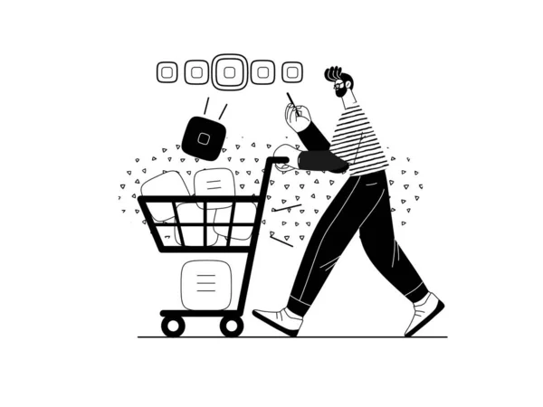 Online Selecyion Online Shopping Electronic Commerce Illustration Modern Flat Vector — Stok Vektör