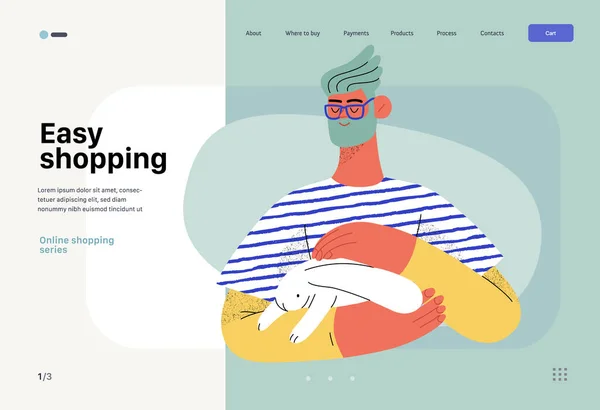 Relaxing Shopping Online Shopping Electronic Commerce Web Template Modern Flat —  Vetores de Stock