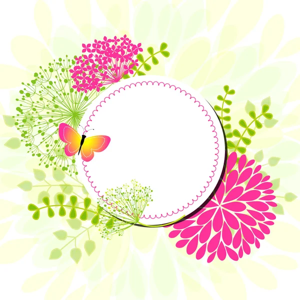 Colorful Springtime flowers Greeting Card — Stock Vector