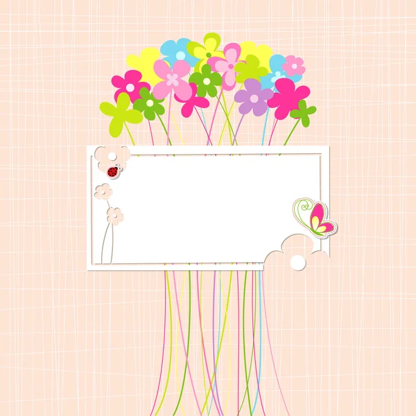 Primavera colorida tarjeta de felicitación flor — Vector de stock