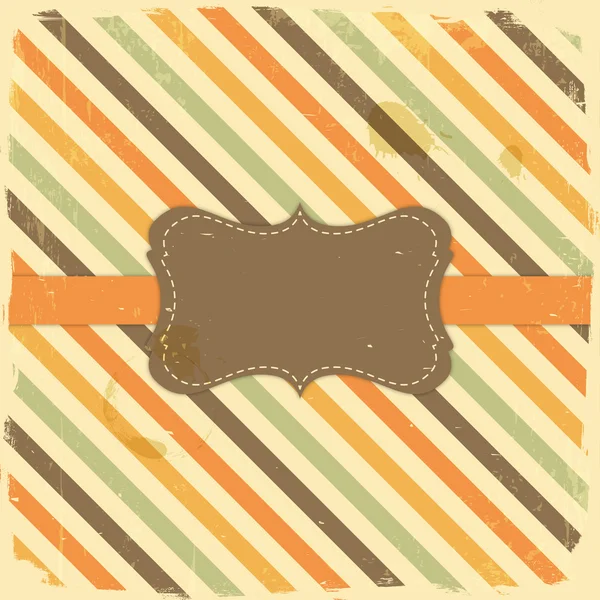 Diseño de tarjetas Etiqueta Vintage en el fondo de la raya — Vector de stock