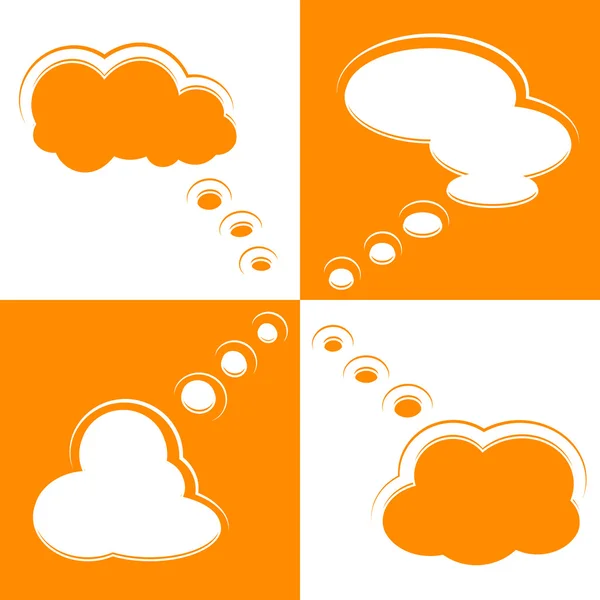 Set of Cloud Shape Speech Bubbles — Stock Vector