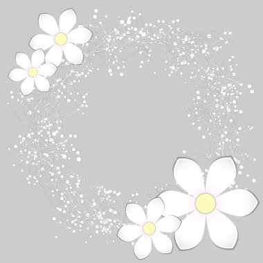 White Paper Flower Card Design clipart