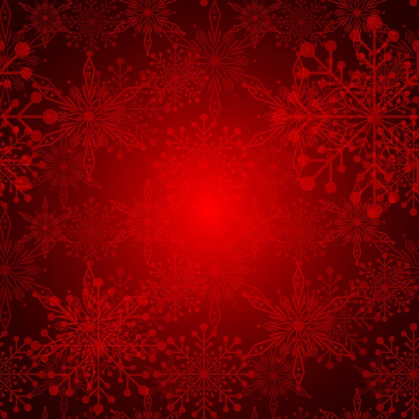 Résumé Fond rouge de flocon de neige de Noël — Image vectorielle